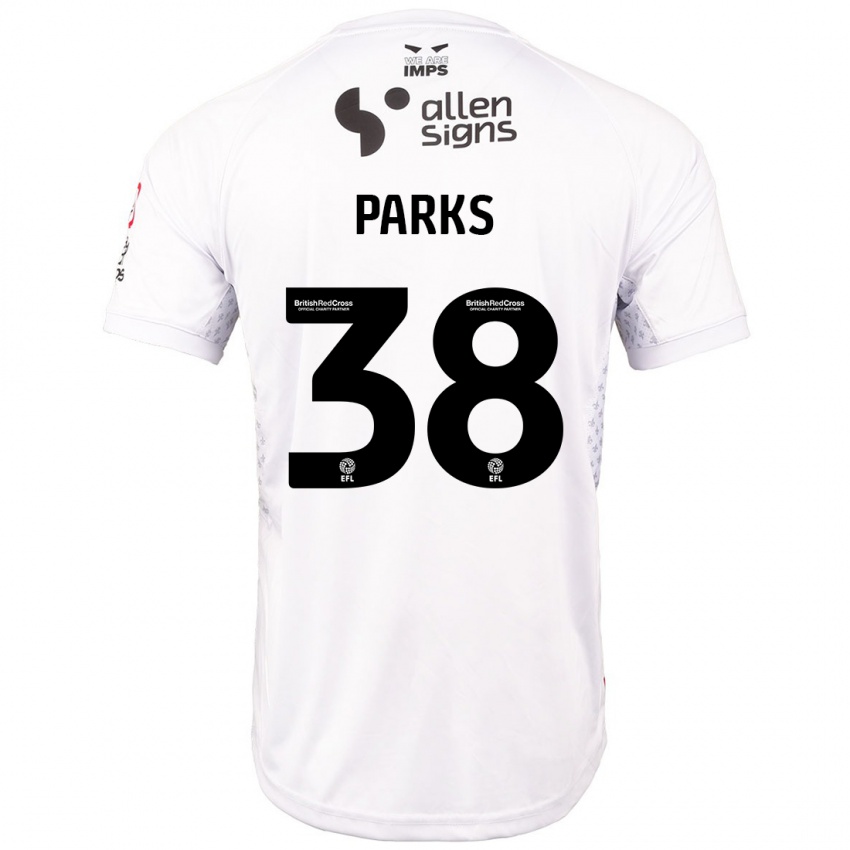 Enfant Maillot Charlie Parks #38 Rouge Blanc Tenues Extérieur 2024/25 T-Shirt Suisse