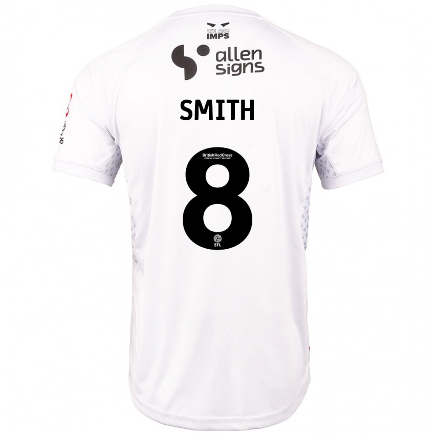 Enfant Maillot Alistair Smith #8 Rouge Blanc Tenues Extérieur 2024/25 T-Shirt Suisse