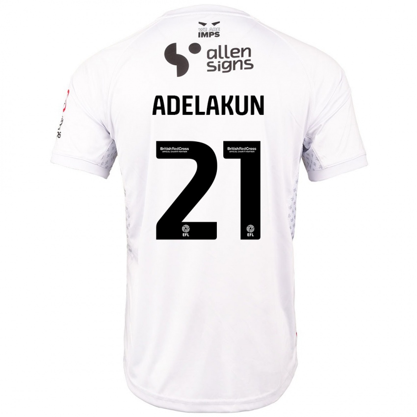 Enfant Maillot Hakeeb Adelakun #21 Rouge Blanc Tenues Extérieur 2024/25 T-Shirt Suisse