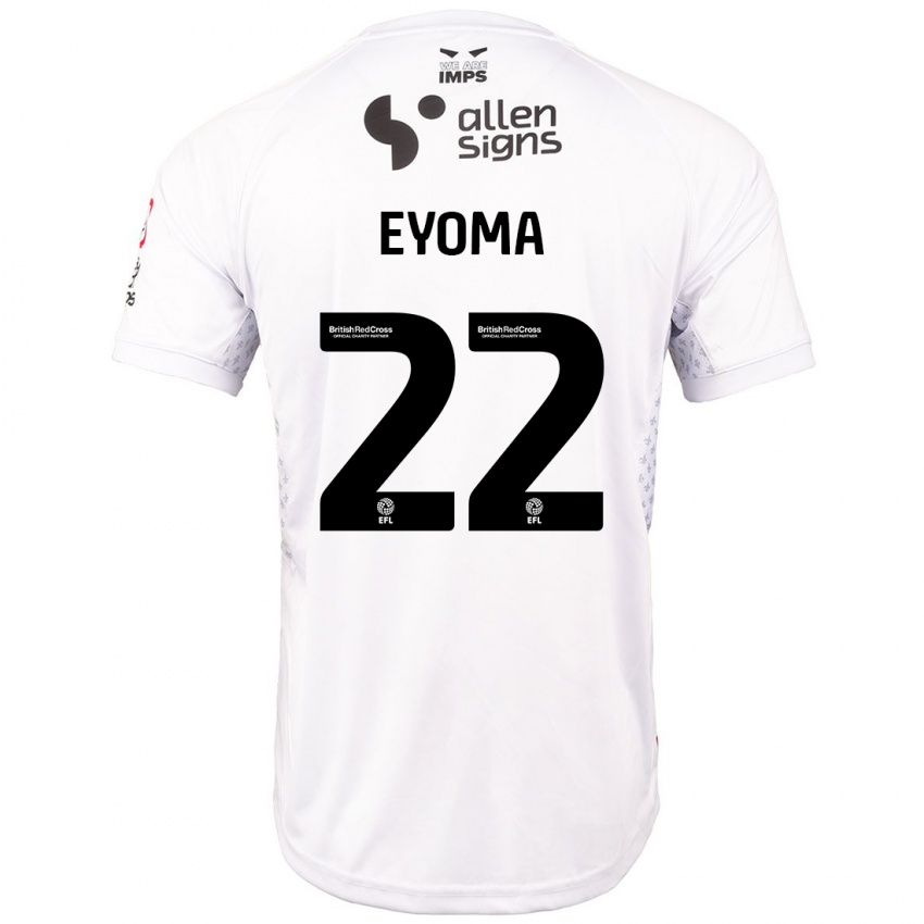 Enfant Maillot Timothy Eyoma #22 Rouge Blanc Tenues Extérieur 2024/25 T-Shirt Suisse