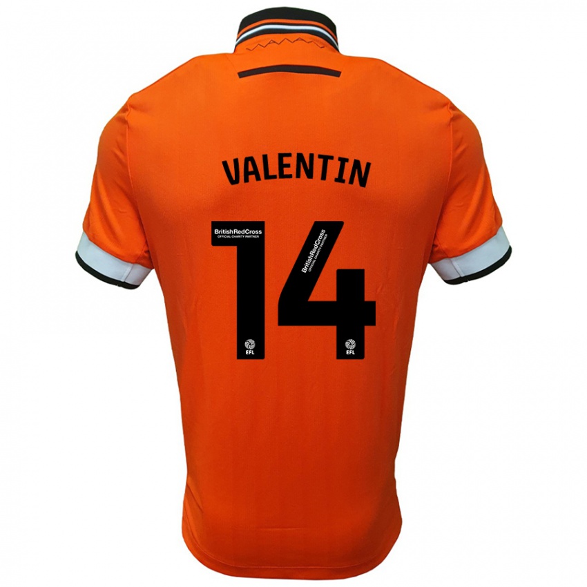 Kinder Pol Valentín #14 Orange Weiß Auswärtstrikot Trikot 2024/25 T-Shirt Schweiz