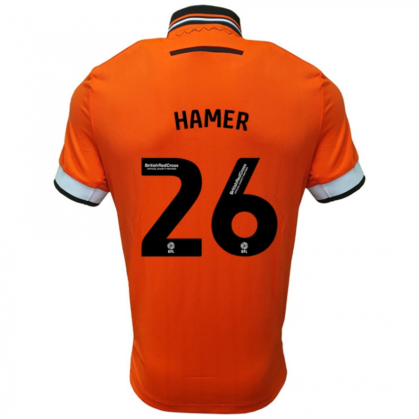 Kinder Ben Hamer #26 Orange Weiß Auswärtstrikot Trikot 2024/25 T-Shirt Schweiz