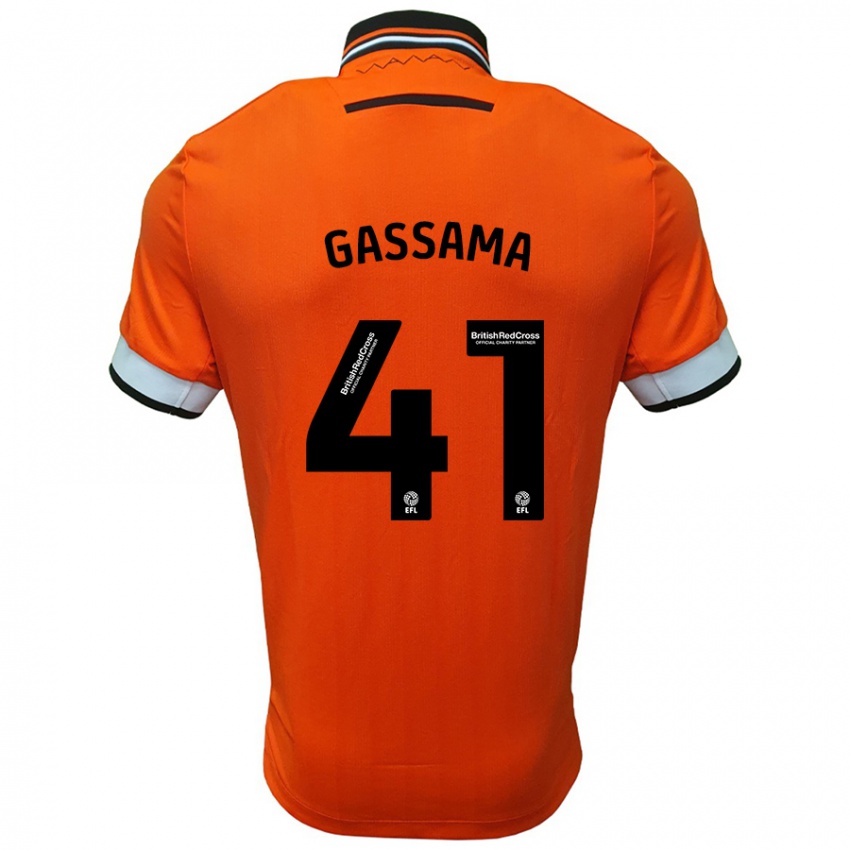 Kinder Djeidi Gassama #41 Orange Weiß Auswärtstrikot Trikot 2024/25 T-Shirt Schweiz