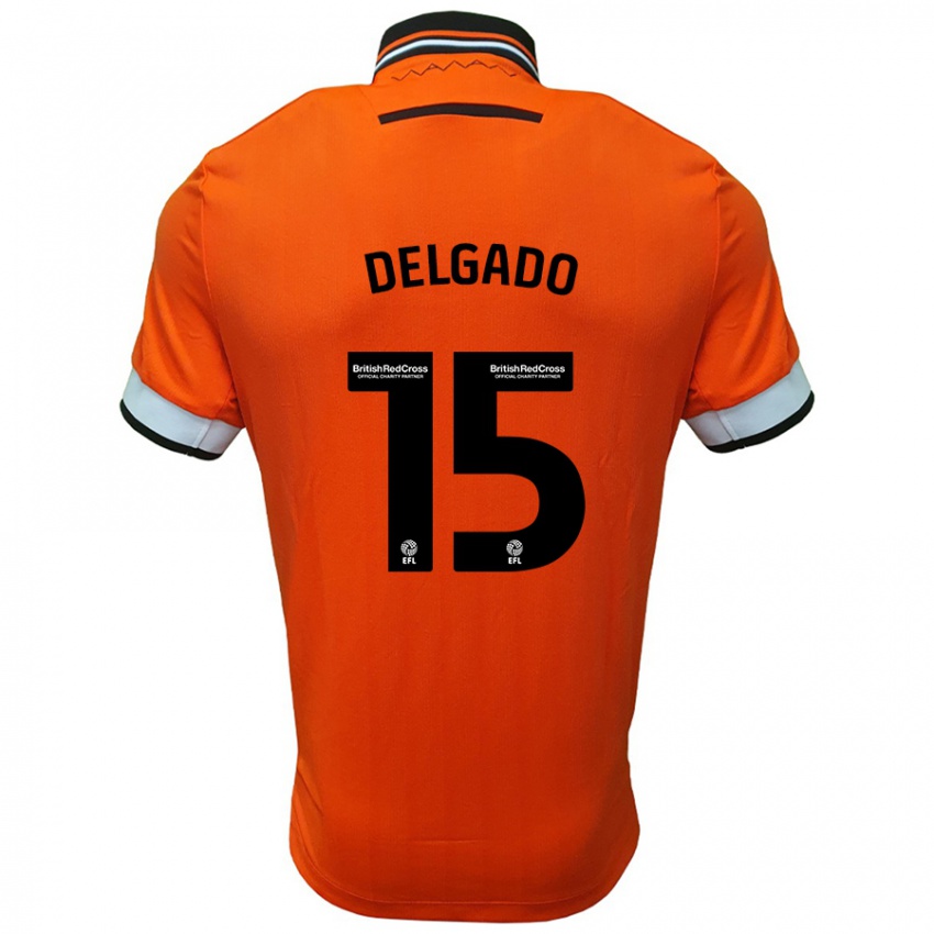 Kinder Juan Delgado #15 Orange Weiß Auswärtstrikot Trikot 2024/25 T-Shirt Schweiz