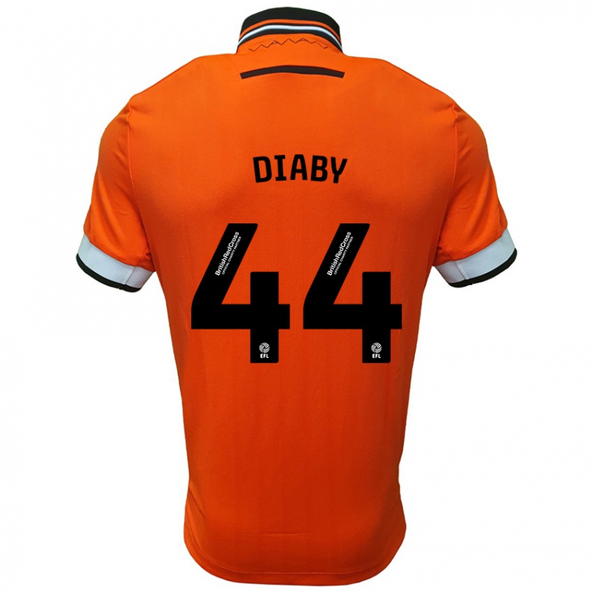 Kinder Momo Diaby #44 Orange Weiß Auswärtstrikot Trikot 2024/25 T-Shirt Schweiz