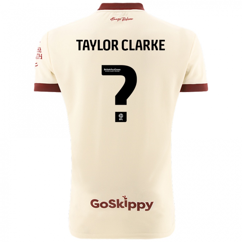 Kinder Omar Taylor-Clarke #0 Cremeweiß Auswärtstrikot Trikot 2024/25 T-Shirt Schweiz