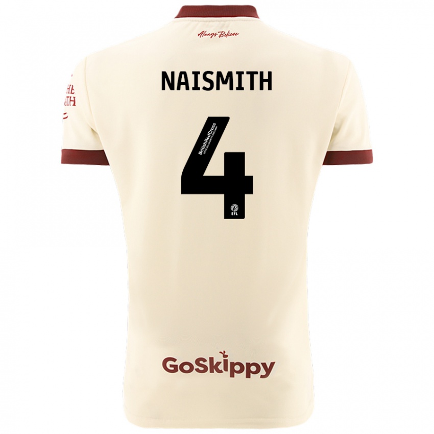 Enfant Maillot Kal Naismith #4 Blanc Crème Tenues Extérieur 2024/25 T-Shirt Suisse