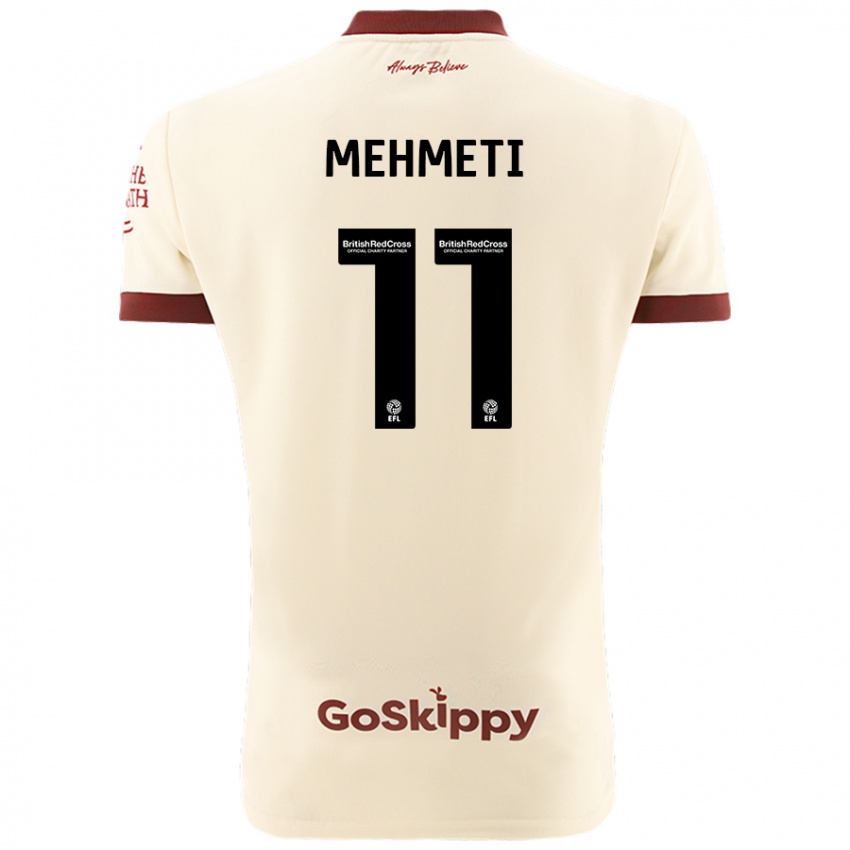 Kinder Anis Mehmeti #11 Cremeweiß Auswärtstrikot Trikot 2024/25 T-Shirt Schweiz