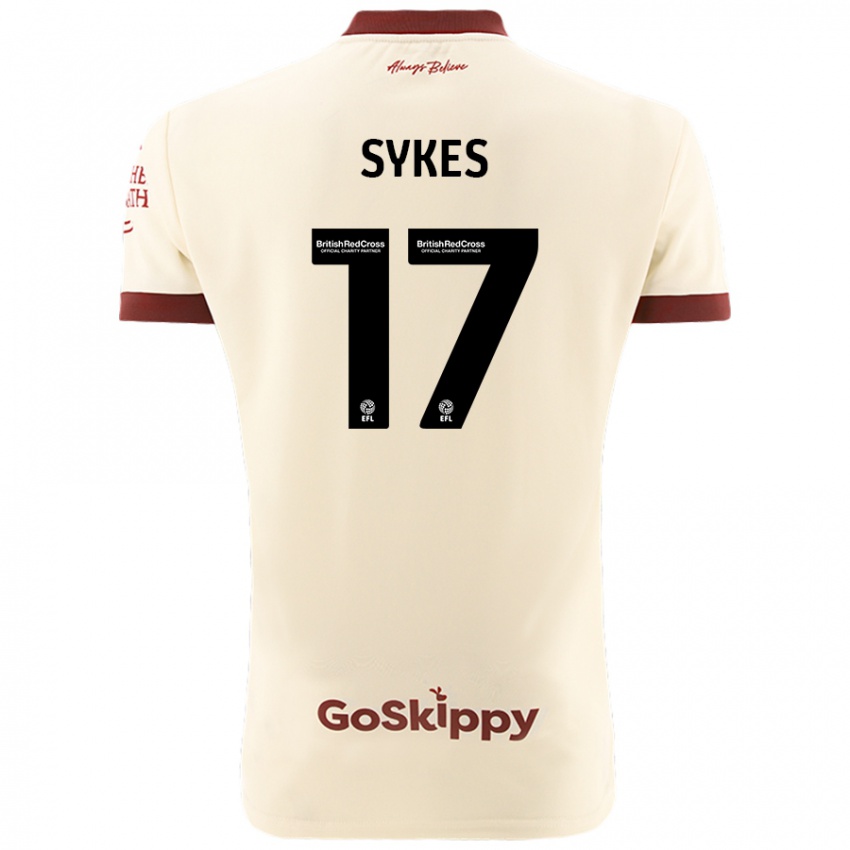 Kinder Mark Sykes #17 Cremeweiß Auswärtstrikot Trikot 2024/25 T-Shirt Schweiz