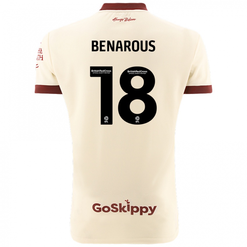 Kinder Ayman Benarous #18 Cremeweiß Auswärtstrikot Trikot 2024/25 T-Shirt Schweiz