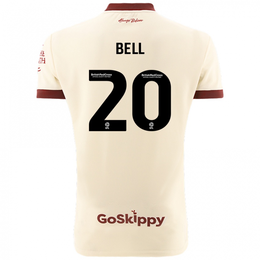 Kinder Sam Bell #20 Cremeweiß Auswärtstrikot Trikot 2024/25 T-Shirt Schweiz