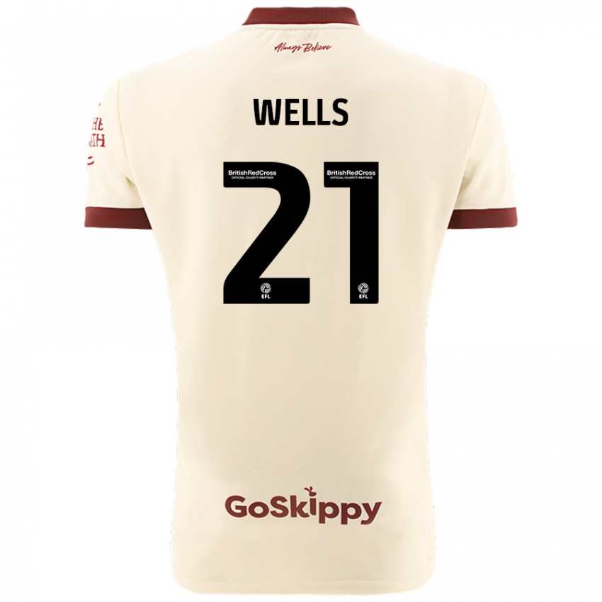 Kinder Nahki Wells #21 Cremeweiß Auswärtstrikot Trikot 2024/25 T-Shirt Schweiz