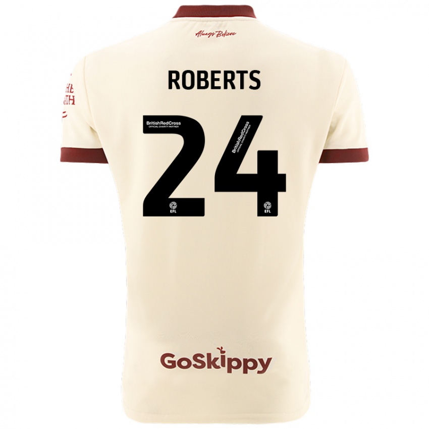 Kinder Haydon Roberts #24 Cremeweiß Auswärtstrikot Trikot 2024/25 T-Shirt Schweiz