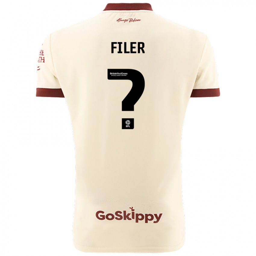 Kinder Charlie Filer #0 Cremeweiß Auswärtstrikot Trikot 2024/25 T-Shirt Schweiz