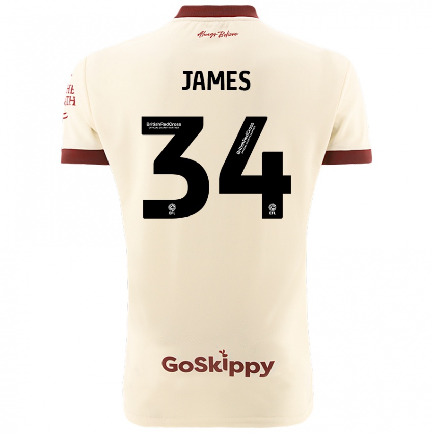 Kinder Joseph James #34 Cremeweiß Auswärtstrikot Trikot 2024/25 T-Shirt Schweiz