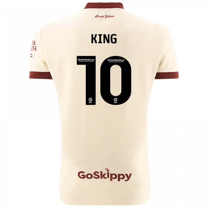 Kinder Andy King #10 Cremeweiß Auswärtstrikot Trikot 2024/25 T-Shirt Schweiz