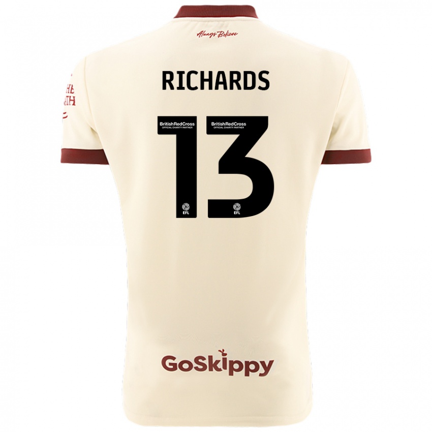 Kinder Harvey Wiles-Richards #13 Cremeweiß Auswärtstrikot Trikot 2024/25 T-Shirt Schweiz