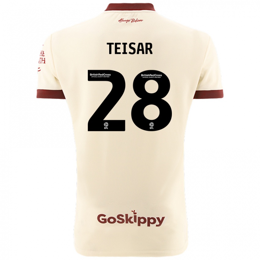 Kinder Tianna Teisar #28 Cremeweiß Auswärtstrikot Trikot 2024/25 T-Shirt Schweiz