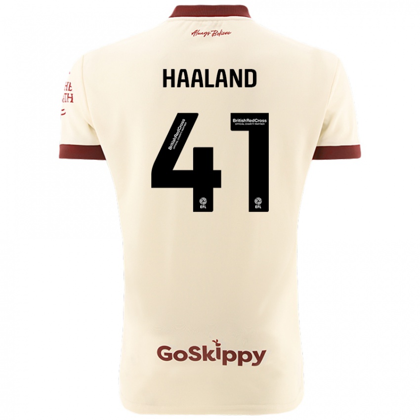 Kinder Benedicte Haaland #41 Cremeweiß Auswärtstrikot Trikot 2024/25 T-Shirt Schweiz