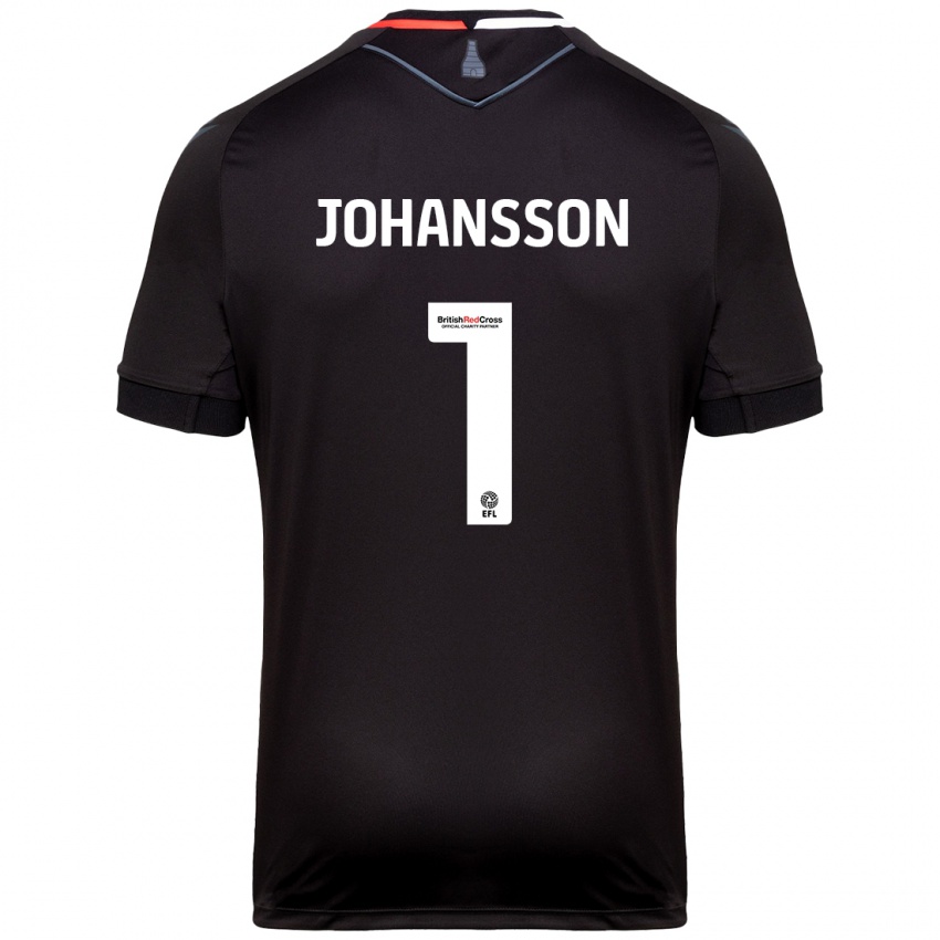 Kinder Viktor Johansson #1 Schwarz Auswärtstrikot Trikot 2024/25 T-Shirt Schweiz