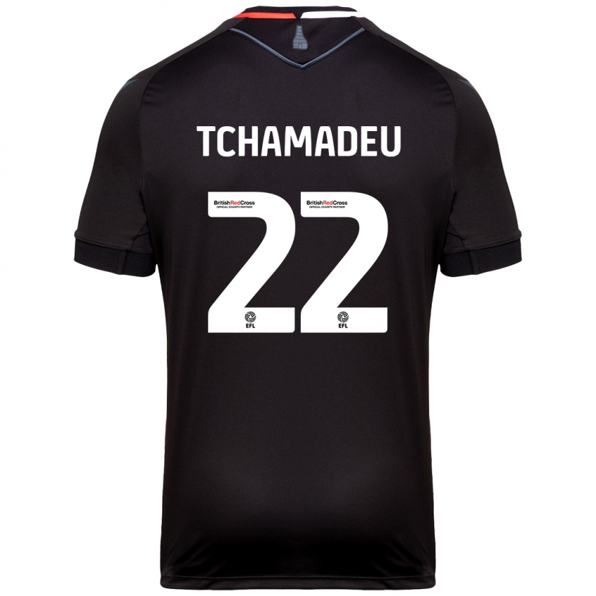 Enfant Maillot Junior Tchamadeu #22 Noir Tenues Extérieur 2024/25 T-Shirt Suisse