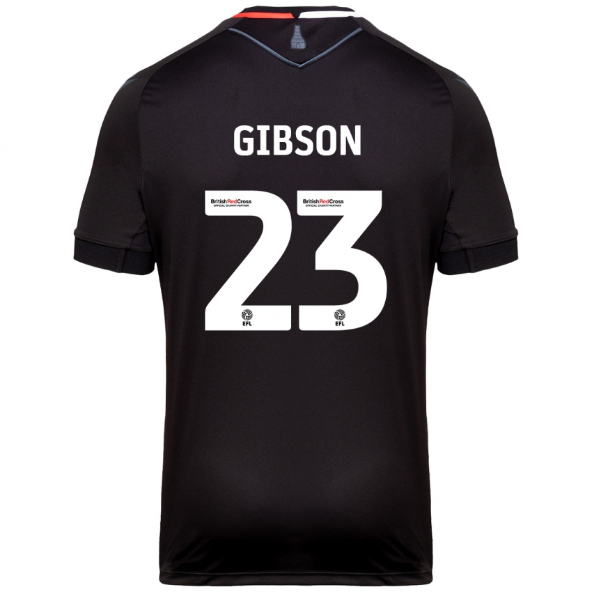 Kinder Ben Gibson #23 Schwarz Auswärtstrikot Trikot 2024/25 T-Shirt Schweiz