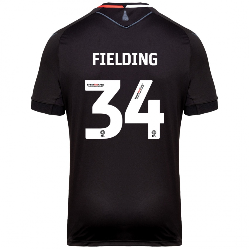 Kinder Frank Fielding #34 Schwarz Auswärtstrikot Trikot 2024/25 T-Shirt Schweiz