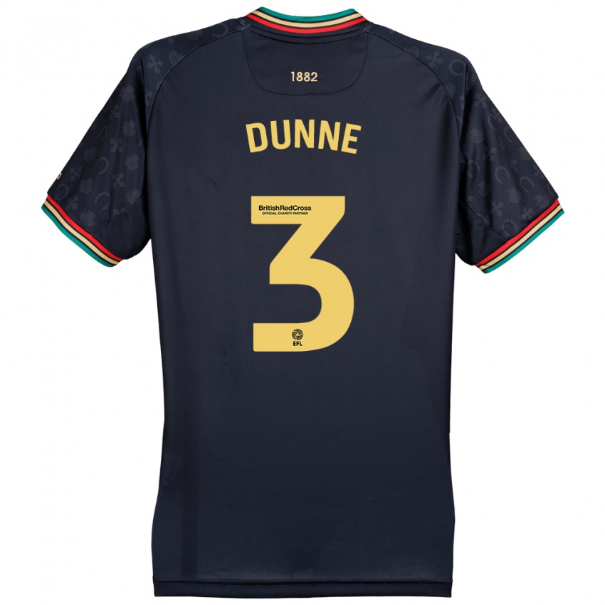 Kinder Jimmy Dunne #3 Dunkelmarineblau Auswärtstrikot Trikot 2024/25 T-Shirt Schweiz