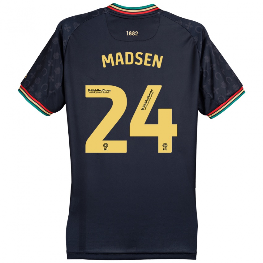 Kinder Nicolas Madsen #24 Dunkelmarineblau Auswärtstrikot Trikot 2024/25 T-Shirt Schweiz