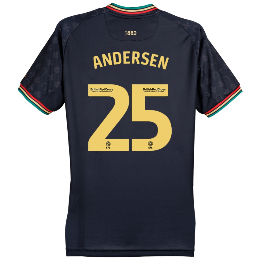 Kinder Lucas Andersen #25 Dunkelmarineblau Auswärtstrikot Trikot 2024/25 T-Shirt Schweiz