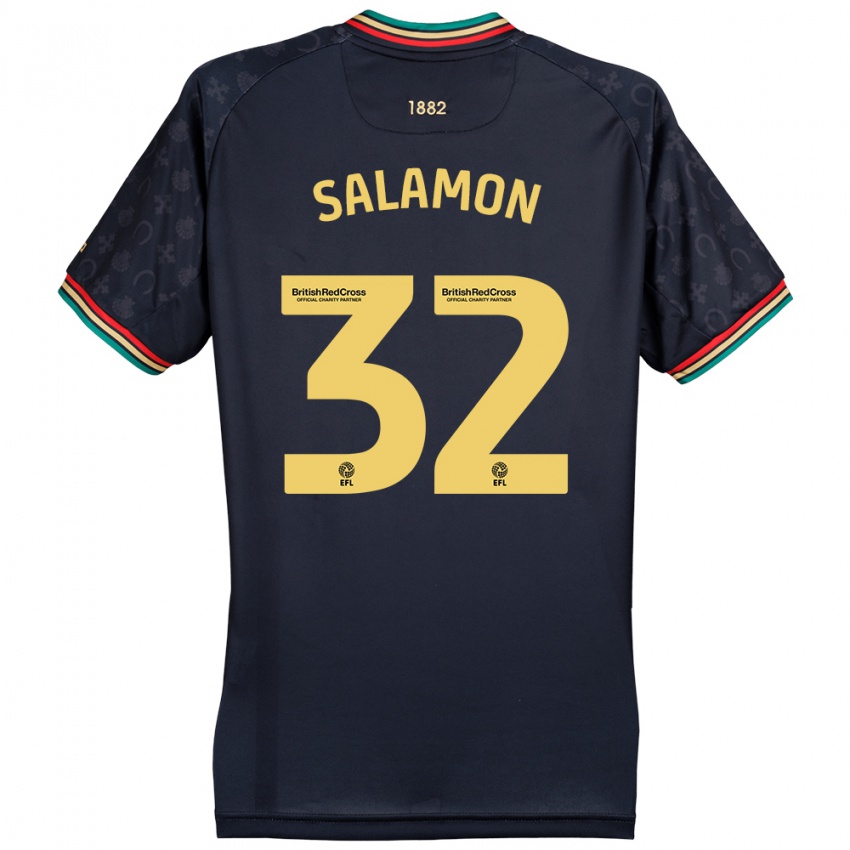 Kinder Matteo Salamon #32 Dunkelmarineblau Auswärtstrikot Trikot 2024/25 T-Shirt Schweiz