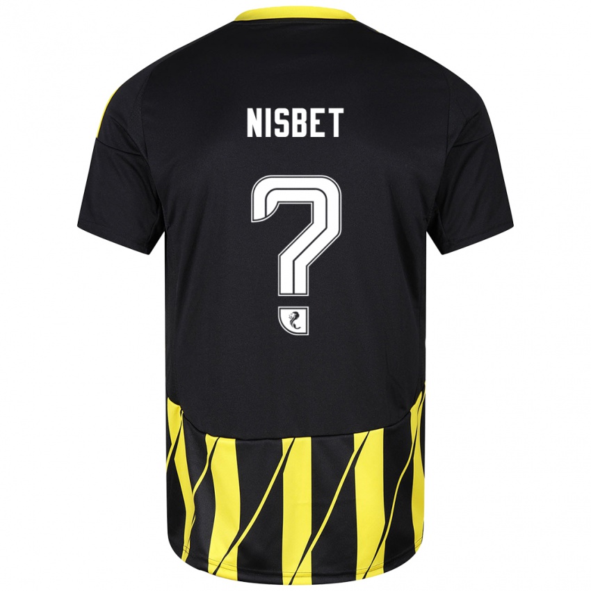 Kinder Kevin Nisbet #0 Schwarz Gelb Auswärtstrikot Trikot 2024/25 T-Shirt Schweiz