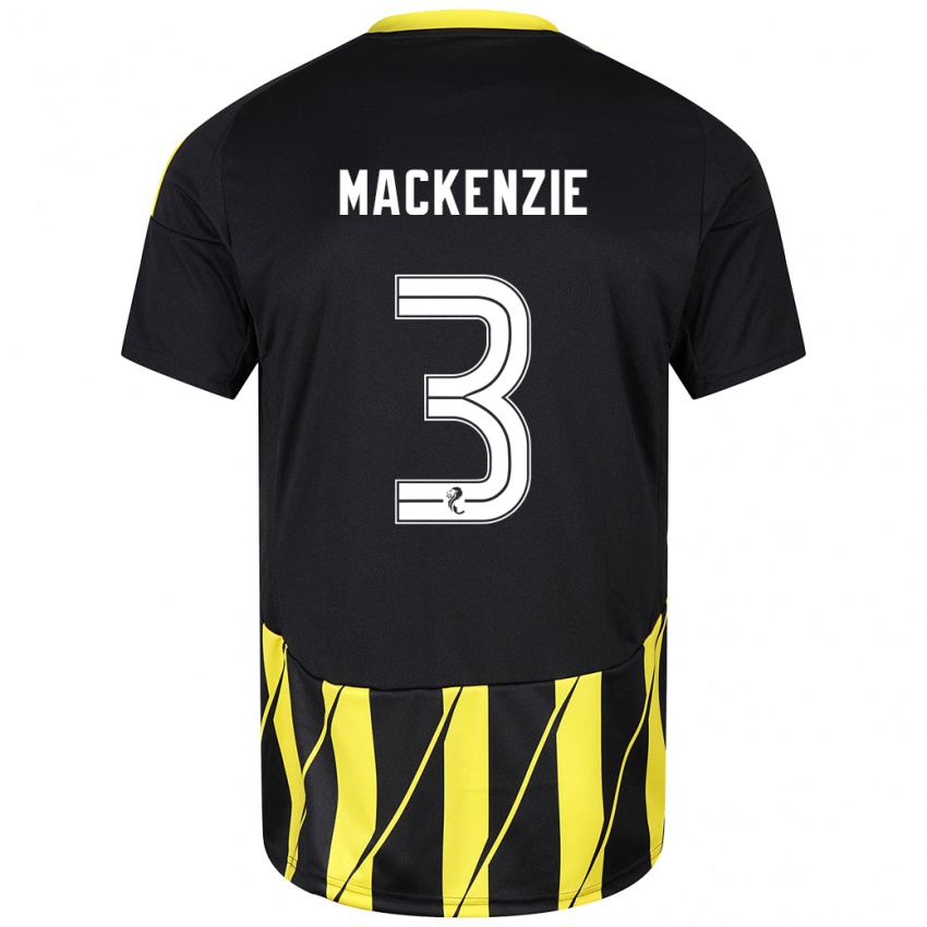 Kinder Jack Mackenzie #3 Schwarz Gelb Auswärtstrikot Trikot 2024/25 T-Shirt Schweiz