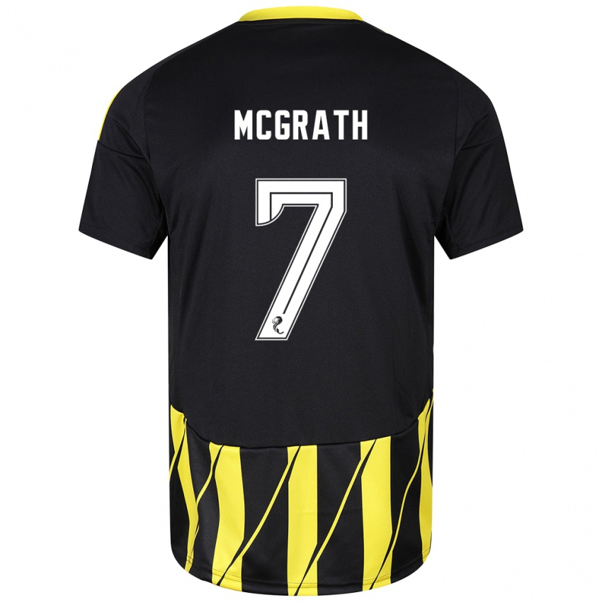 Enfant Maillot Jamie Mcgrath #7 Noir Jaune Tenues Extérieur 2024/25 T-Shirt Suisse