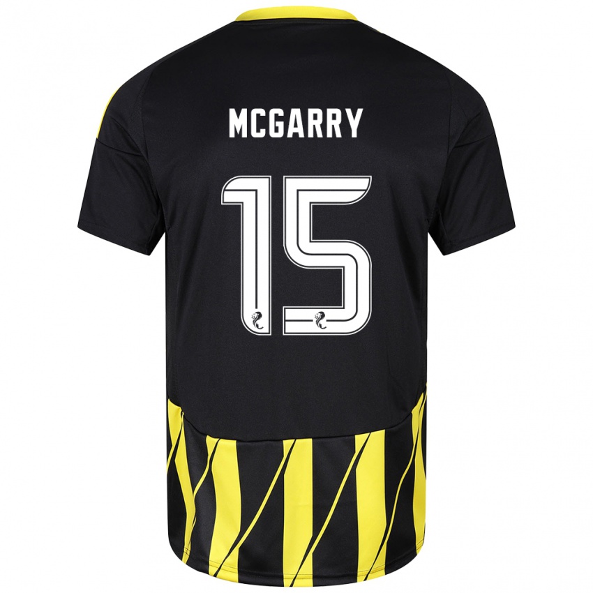 Enfant Maillot James Mcgarry #15 Noir Jaune Tenues Extérieur 2024/25 T-Shirt Suisse