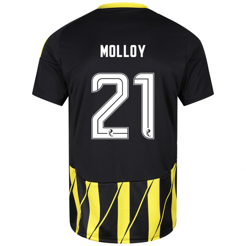 Kinder Gavin Molloy #21 Schwarz Gelb Auswärtstrikot Trikot 2024/25 T-Shirt Schweiz