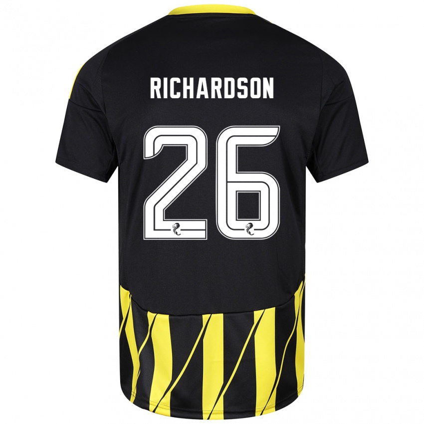 Kinder Jayden Richardson #26 Schwarz Gelb Auswärtstrikot Trikot 2024/25 T-Shirt Schweiz