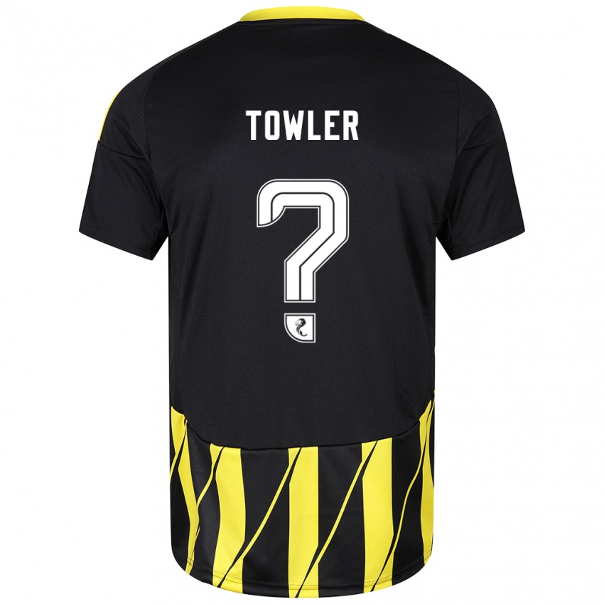 Kinder Evan Towler #0 Schwarz Gelb Auswärtstrikot Trikot 2024/25 T-Shirt Schweiz