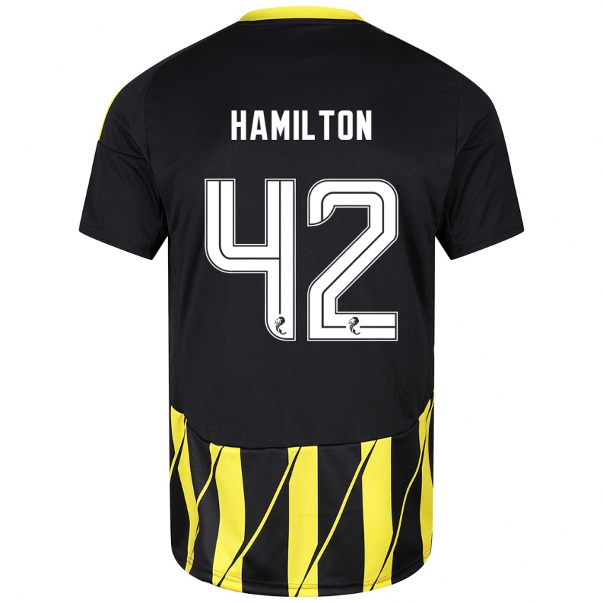 Kinder Brendan Hamilton #42 Schwarz Gelb Auswärtstrikot Trikot 2024/25 T-Shirt Schweiz