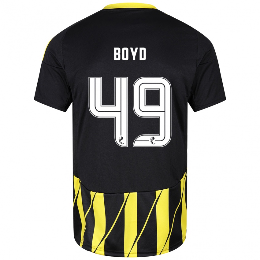 Kinder Fletcher Boyd #49 Schwarz Gelb Auswärtstrikot Trikot 2024/25 T-Shirt Schweiz