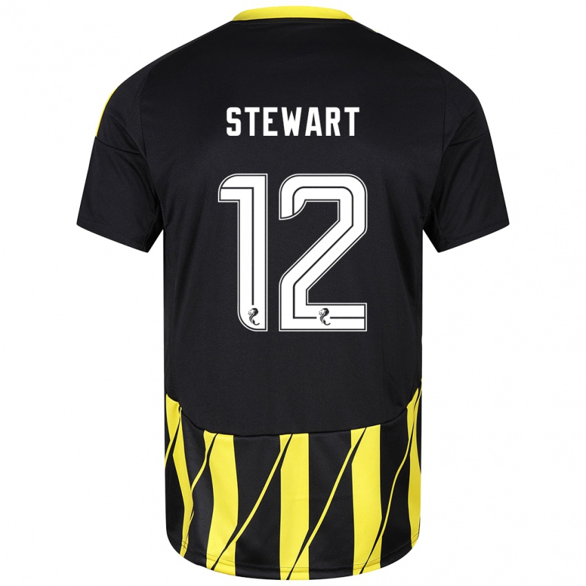 Kinder Hannah Stewart #12 Schwarz Gelb Auswärtstrikot Trikot 2024/25 T-Shirt Schweiz