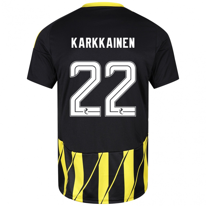 Kinder Elena Kärkkäinen #22 Schwarz Gelb Auswärtstrikot Trikot 2024/25 T-Shirt Schweiz