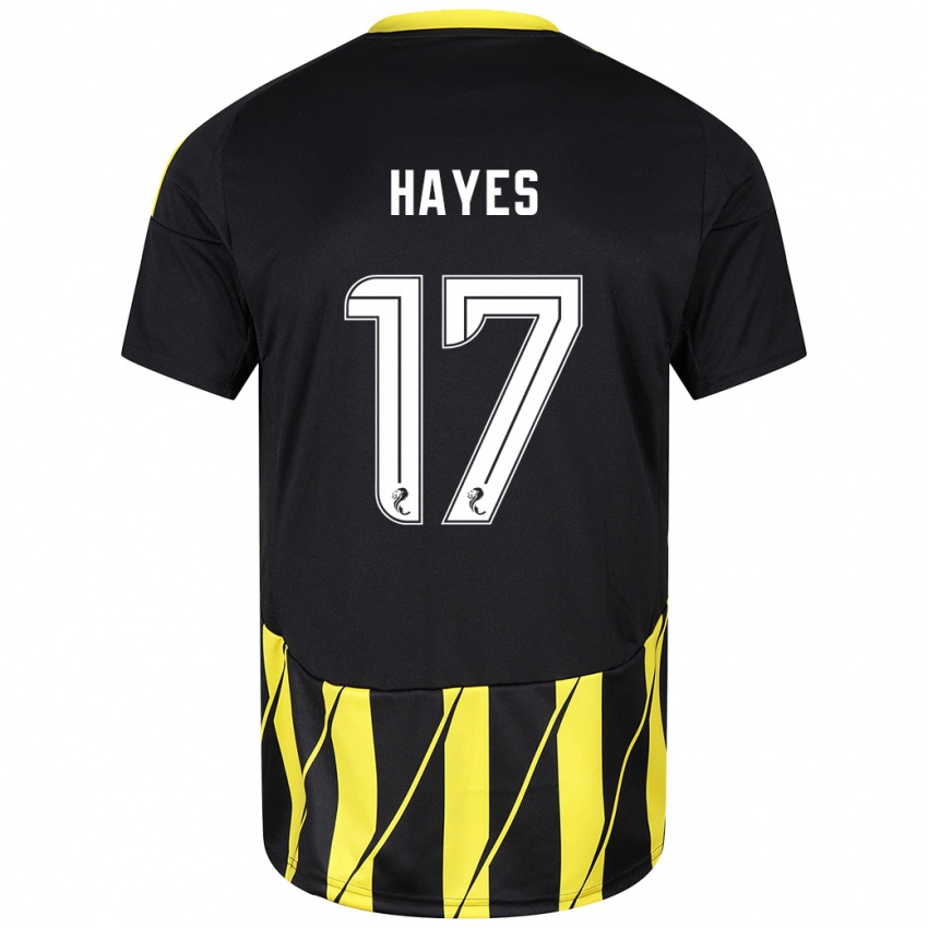 Kinder Jonny Hayes #17 Schwarz Gelb Auswärtstrikot Trikot 2024/25 T-Shirt Schweiz