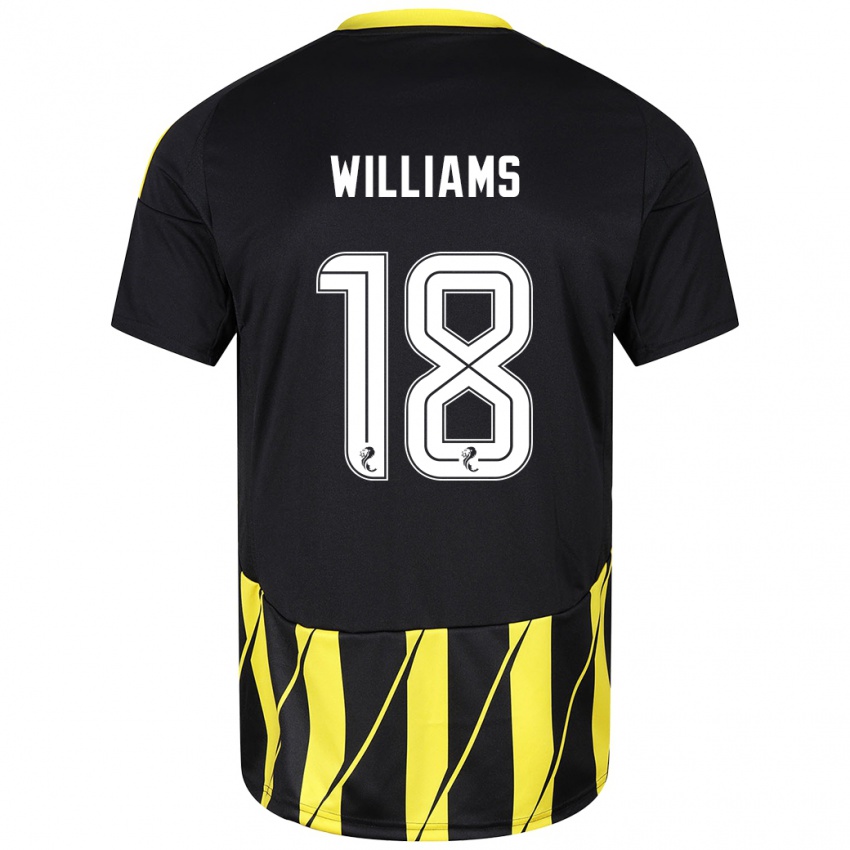 Kinder Rhys Williams #18 Schwarz Gelb Auswärtstrikot Trikot 2024/25 T-Shirt Schweiz