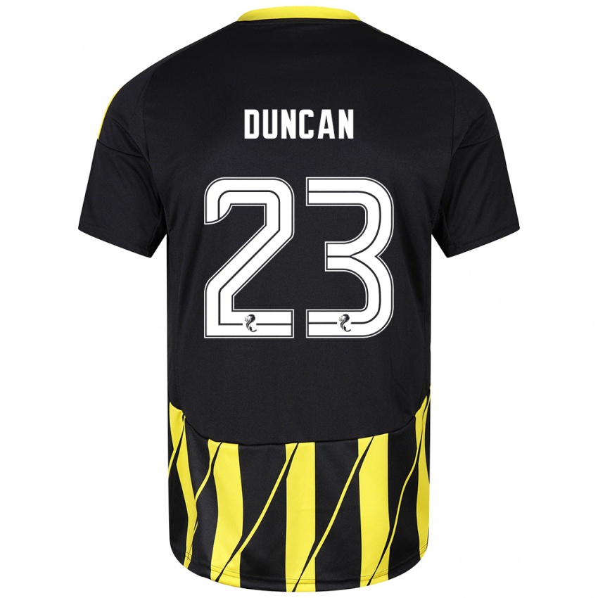 Kinder Ryan Duncan #23 Schwarz Gelb Auswärtstrikot Trikot 2024/25 T-Shirt Schweiz