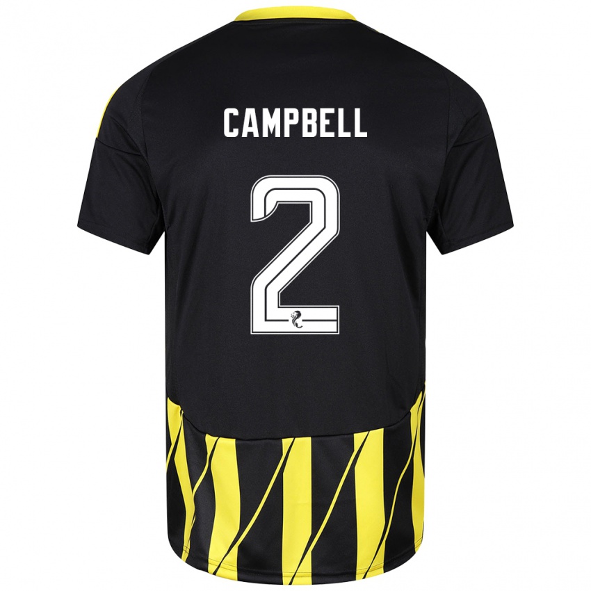 Kinder Loren Campbell #2 Schwarz Gelb Auswärtstrikot Trikot 2024/25 T-Shirt Schweiz