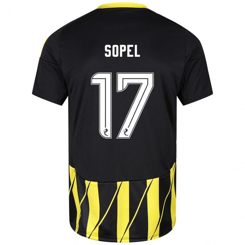 Kinder Nadia Sopel #17 Schwarz Gelb Auswärtstrikot Trikot 2024/25 T-Shirt Schweiz