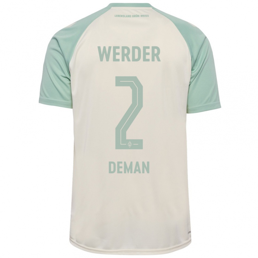 Kinder Olivier Deman #2 Cremeweiß Hellgrün Auswärtstrikot Trikot 2024/25 T-Shirt Schweiz