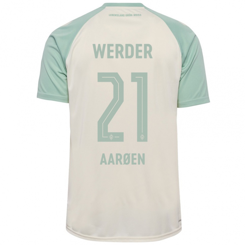 Kinder Isak Hansen-Aaröen #21 Cremeweiß Hellgrün Auswärtstrikot Trikot 2024/25 T-Shirt Schweiz