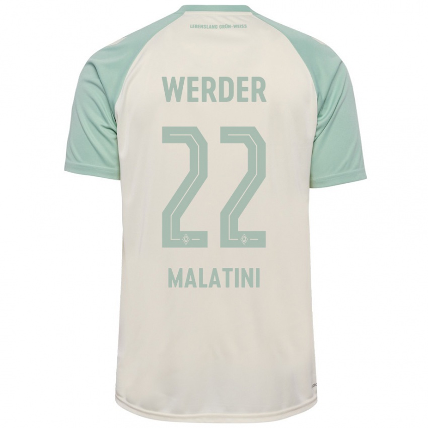 Enfant Maillot Julián Malatini #22 Blanc Cassé Vert Clair Tenues Extérieur 2024/25 T-Shirt Suisse